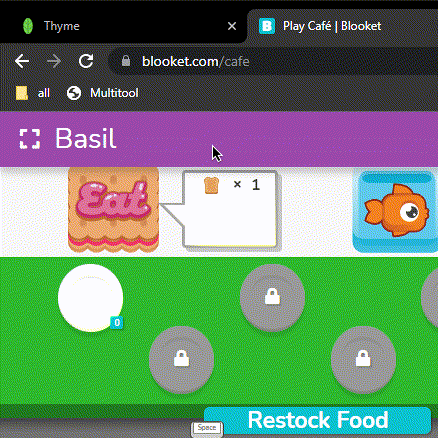 Click the bookmarklet on the tab to run it