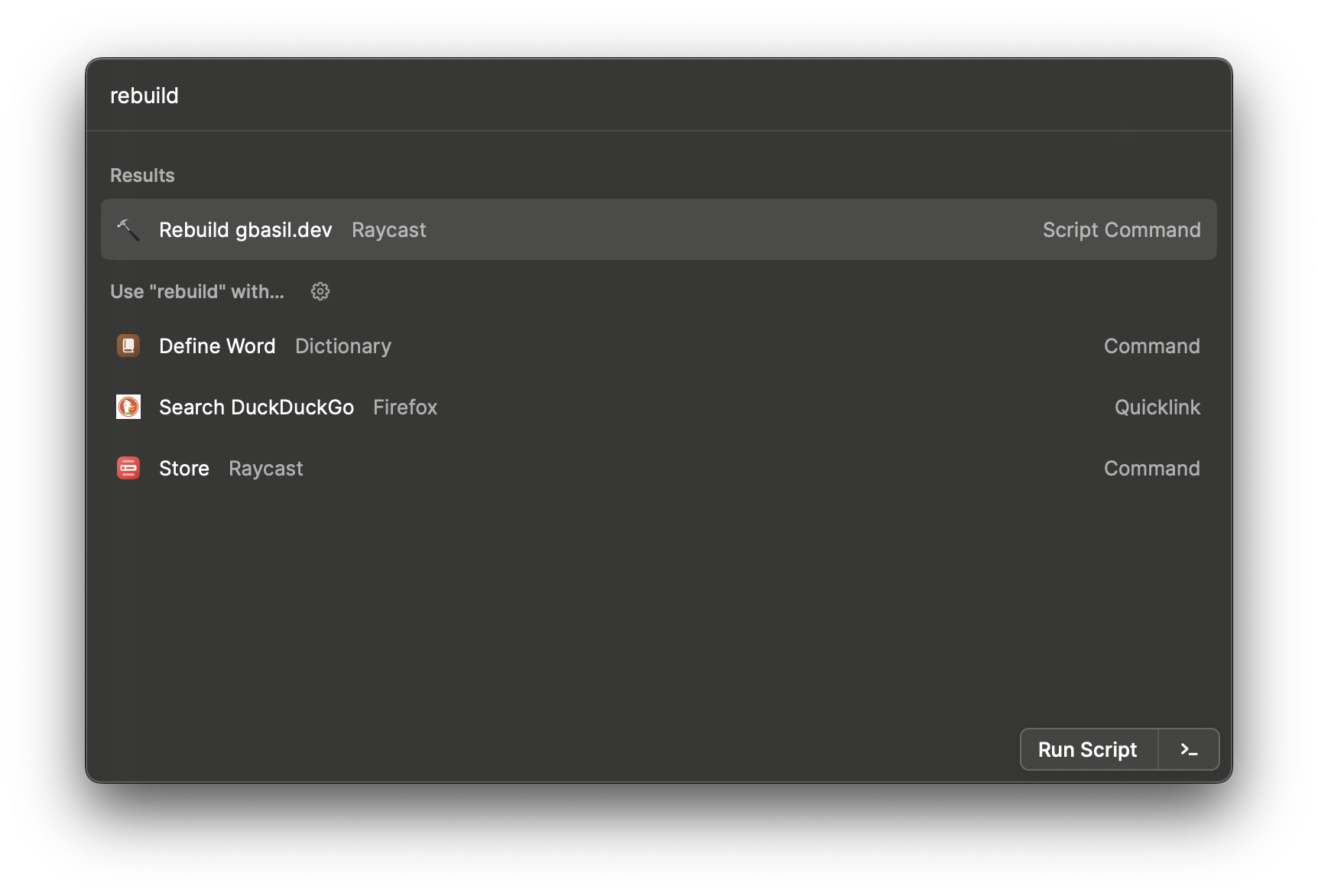 Raycast command